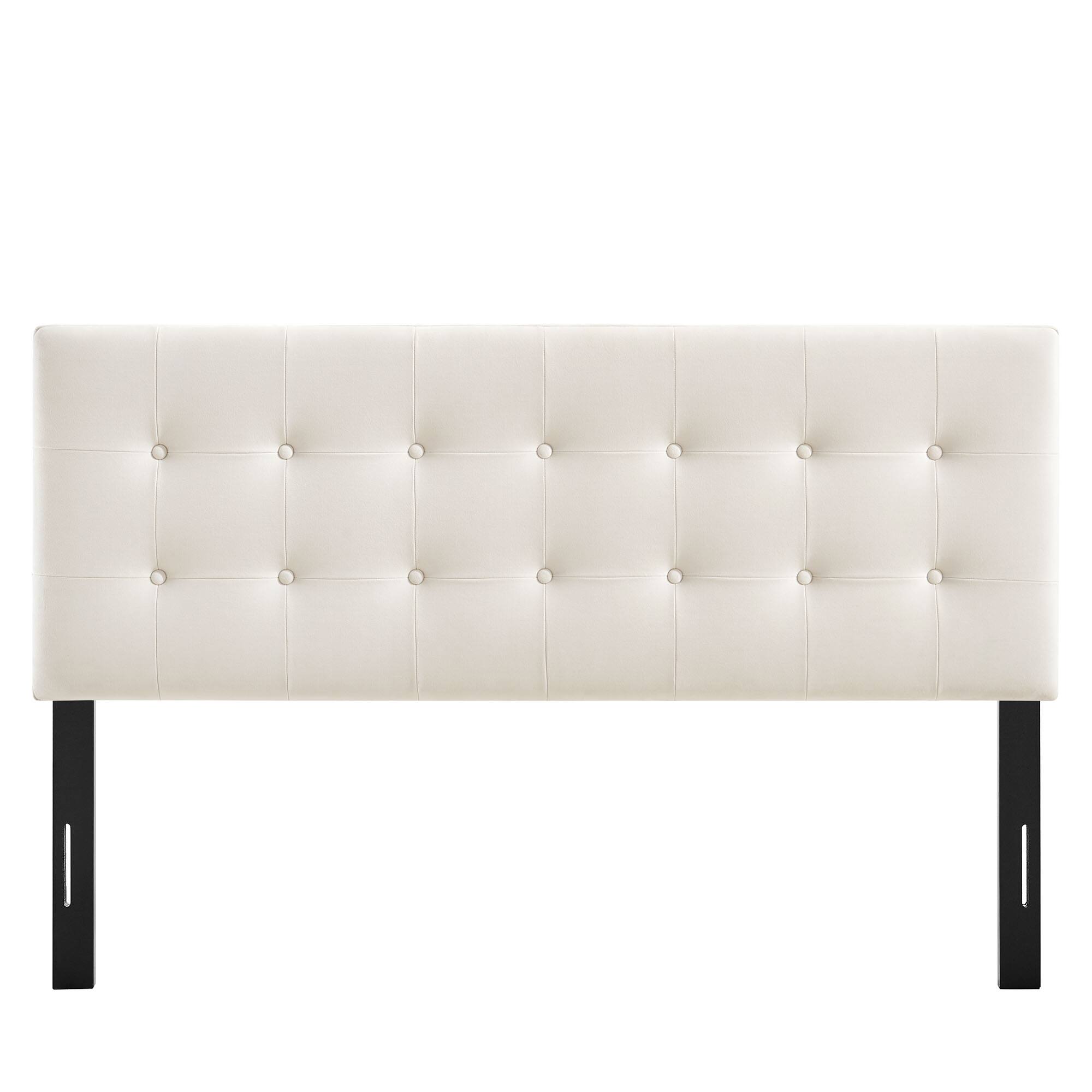 Alt View 3. Modway - Emily Stain-Resistant Performance Velvet Queen Size Headboard - Alabaster.