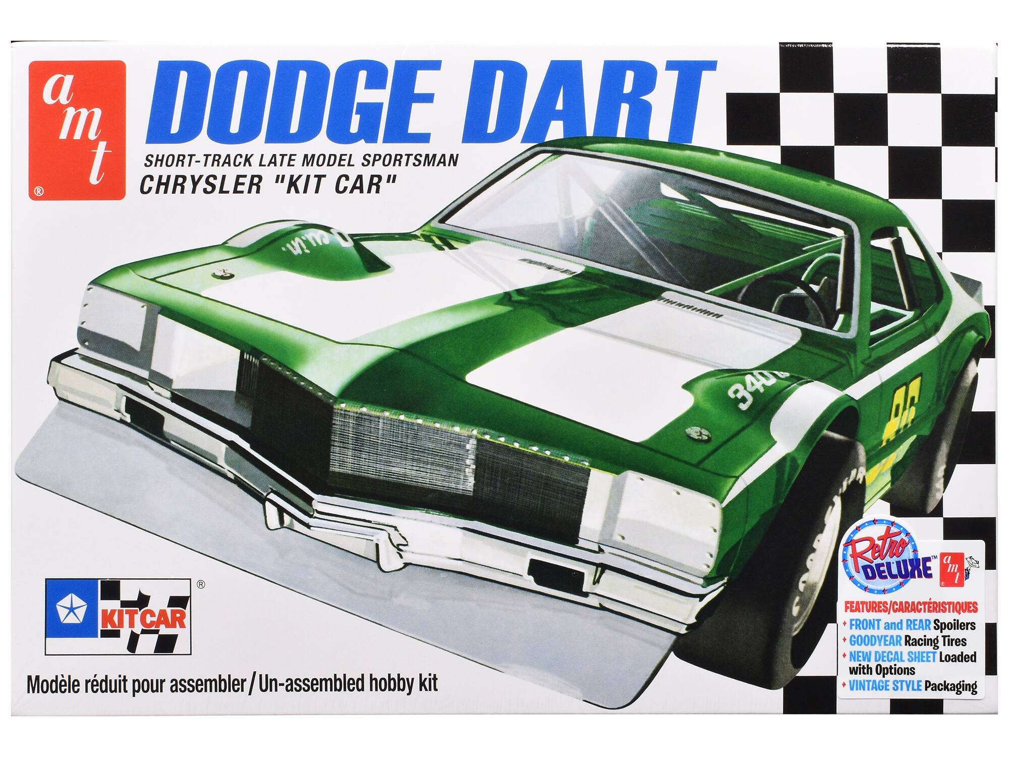 Skill 2 Model Kit Dodge Dart Sportsman Short Track "Kit Car" 1/25 Scale Model by AMT - Green And Silver
