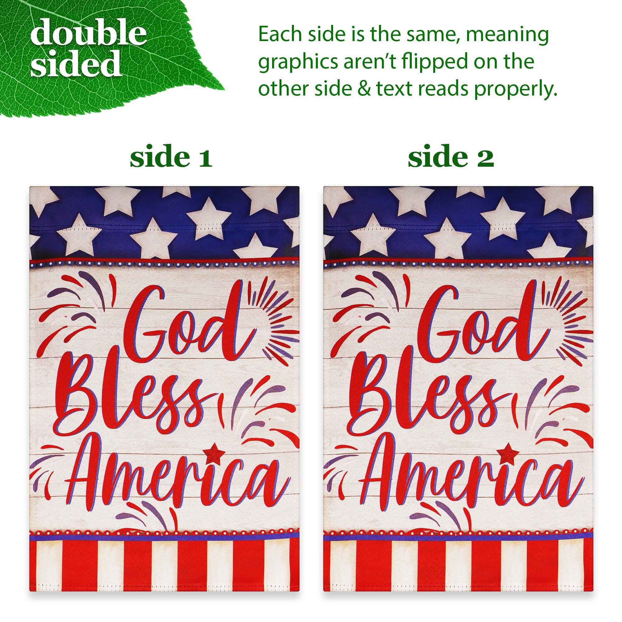 double sided

Each side is the same, meaning graphics aren't flipped on the other side & text reads properly.

side 1

God Bless America

side 2

God Bless America