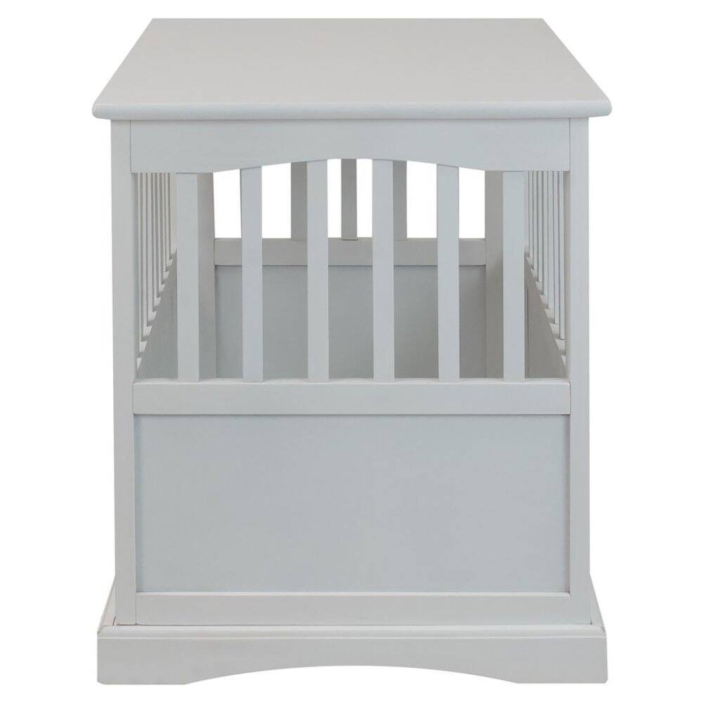 Left. FurniFact - White Dog Kennel Furniture with Lockable Gate - White.