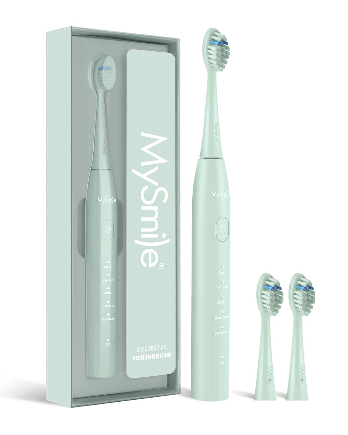 MySmile - DY156 Electric Toothbrush with 3 Brush Heads - 2 Minute Timer - 5 Modes - Green