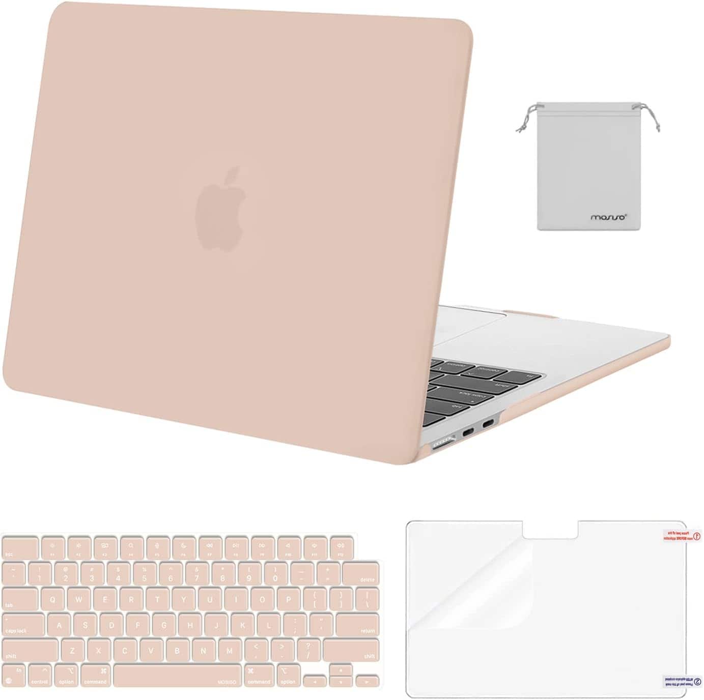 mosiso - Case for 13-inch MacBook Air M5 A3449 M4 A3240 M3 A3113 M2 A2681 with Keyboard Cover Screen Protector and Pouch - Camel