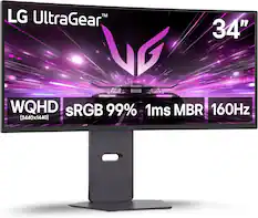 LG UltraGear 34" WQHD (3440x1440) sRGB 99% 1ms MBR 160Hz