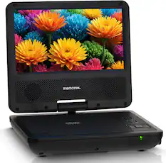 Front. Memorex - Memorex SDV07 7inch Portable DVD Player with Swivel Screen - Black.