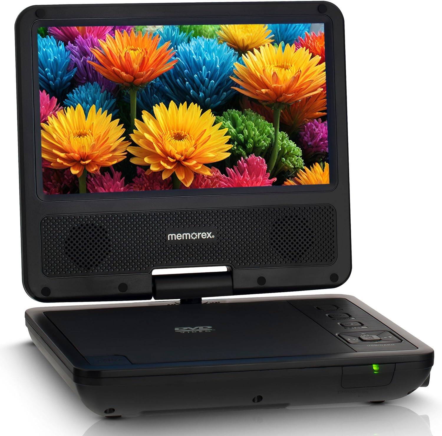 Memorex - SDV07 7inch Portable DVD Player with Swivel Screen - Black