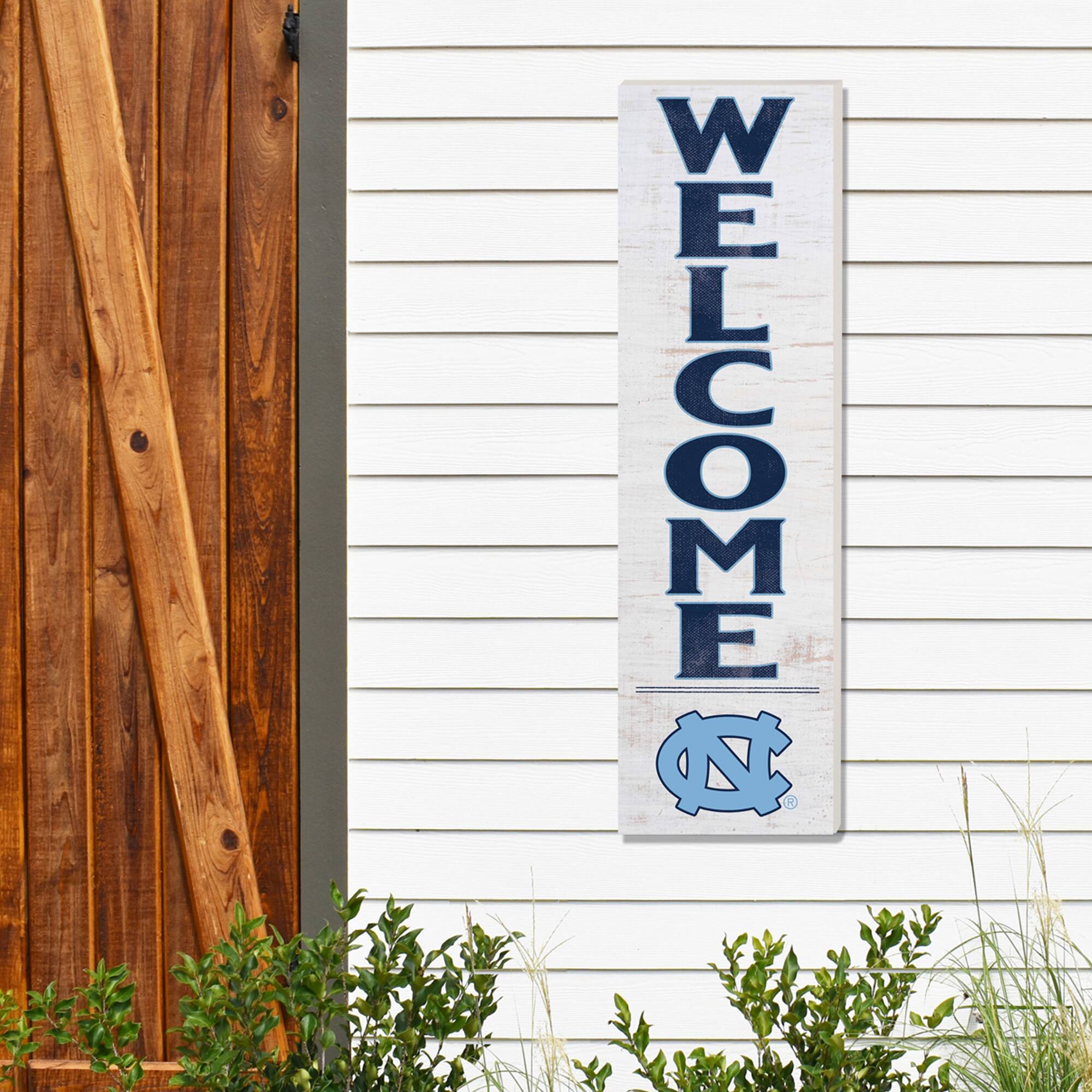 Alt View 1. Jardine - North Carolina Tar Heels 10'' x 35'' Indoor/Outdoor Welcome Sign - White.