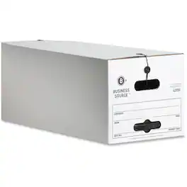 Business Source - Light Duty Letter Size Storage Box Stackable White For File Recycled 12 / Carton