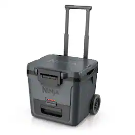 Ninja - FrostVault 30-qt. Wheeled Cooler with Cold Dry Zone - Charcoal Gray