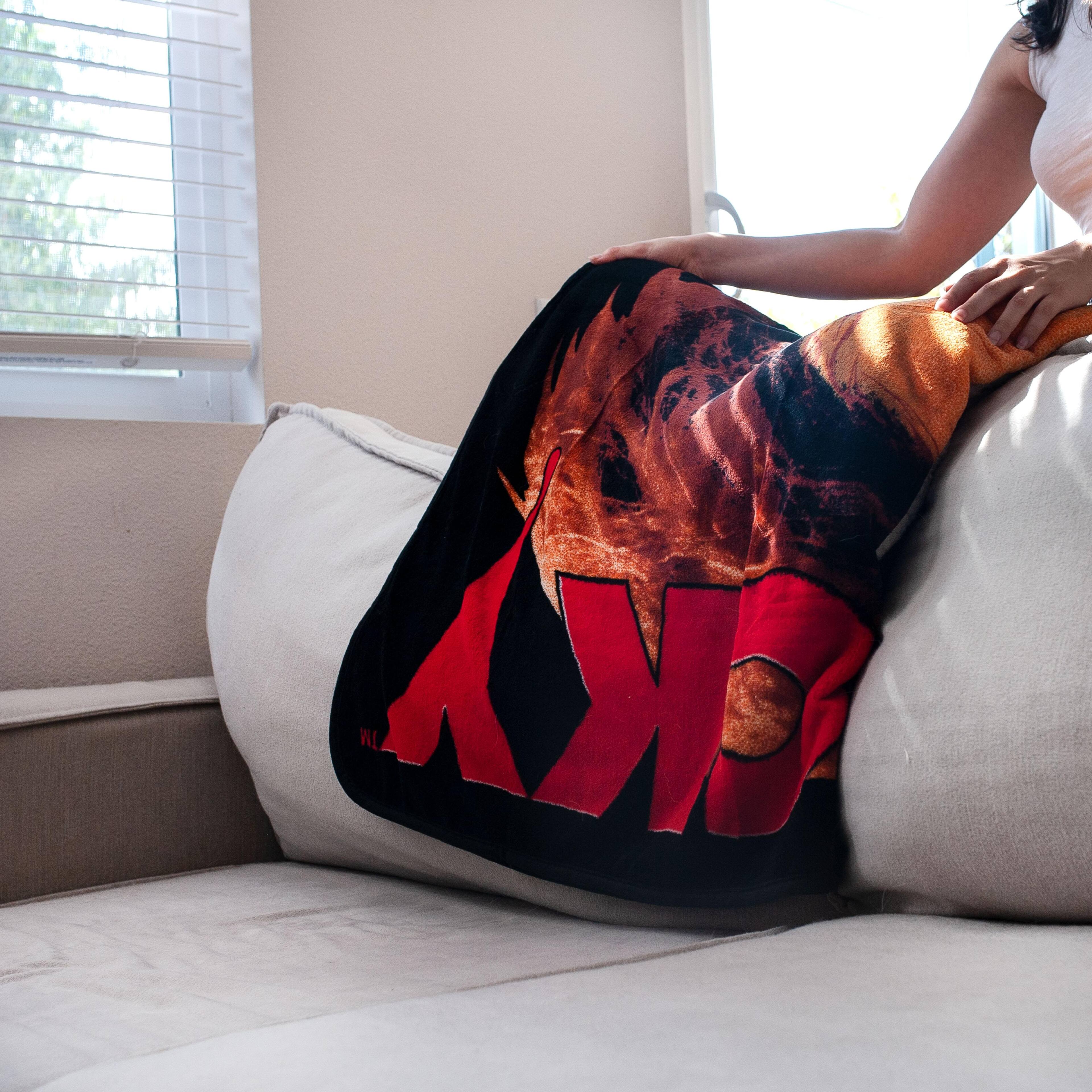 Alt View 3. Silver Buffalo - Child's Play Chucky "Wanna Play" Fleece Throw Blanket | 50 x 60 Inches - Red.