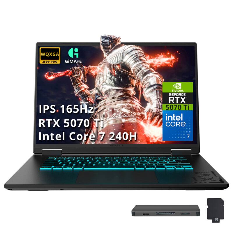WQXGA 2560x1600 GiMATE  
IPS 165Hz  
RTX 5070 Ti  
Intel Core 7 240H  
GIGABYTE  
NVIDIA GEFORCE RTX 5070 Ti  
Intel CORE 7