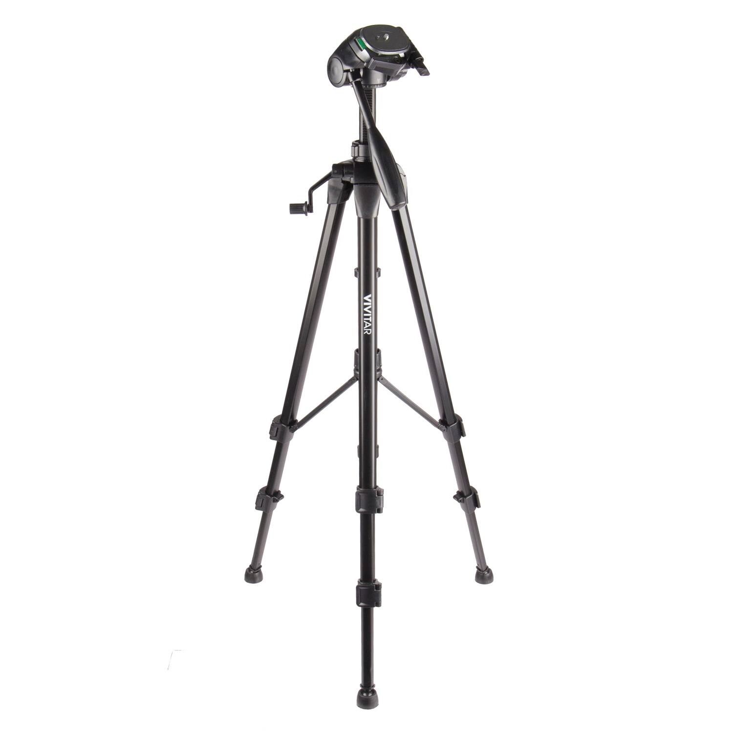 Back. Vivitar - Vivitar Viv-vpt-3662 Professional Tripod With 3-way Fluid Pan Head (62 In.) - black.