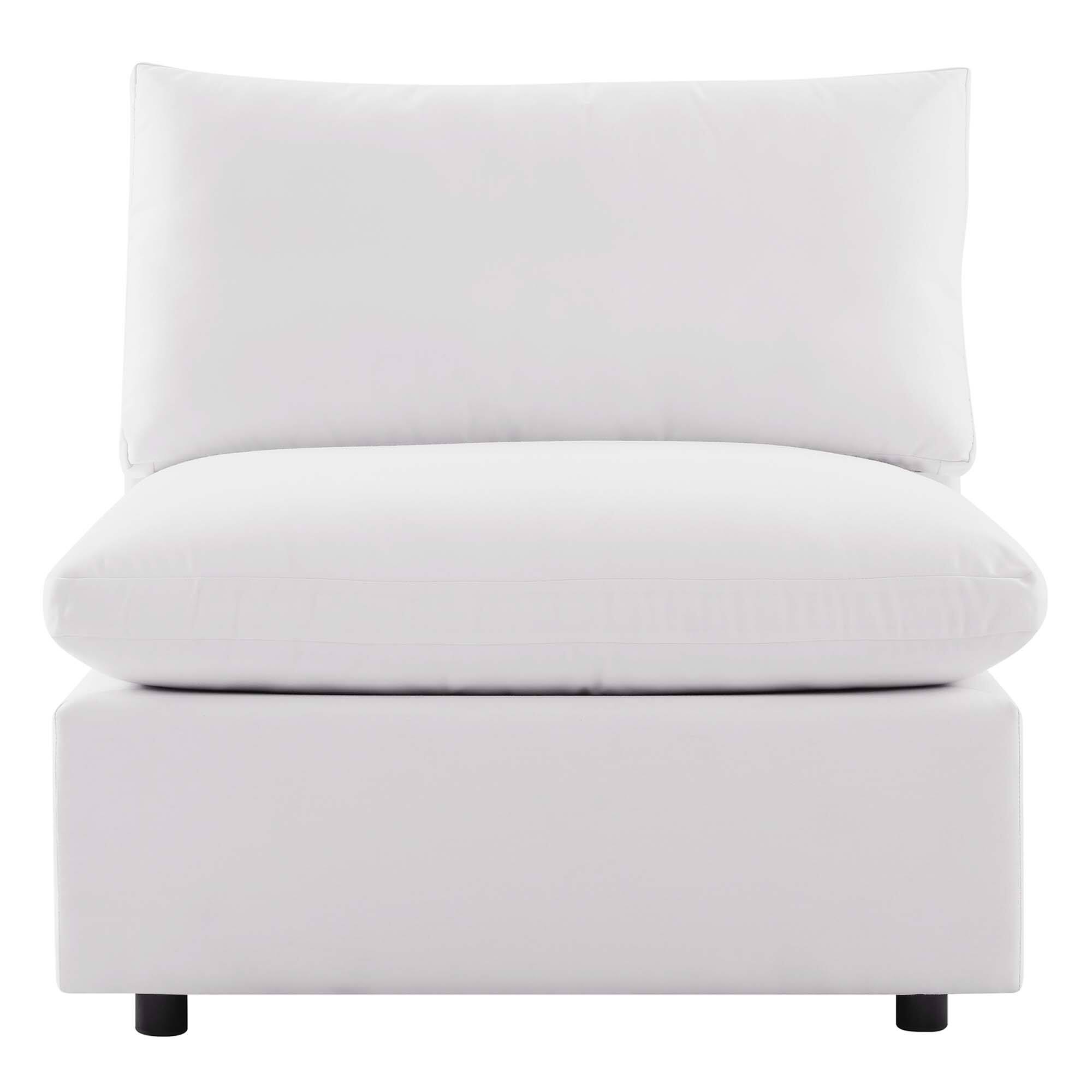 Alt View 2. Modway - Commix Overstuffed Outdoor Patio Armless Chair by Modway - White.