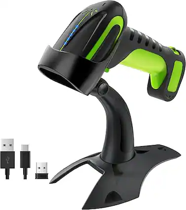 Front. Tera - Pro 2D Wireless Barcode Scanner IP66 2500mAh Battery Bar Code Reader with Stand for Warehouse, Retail 8100.