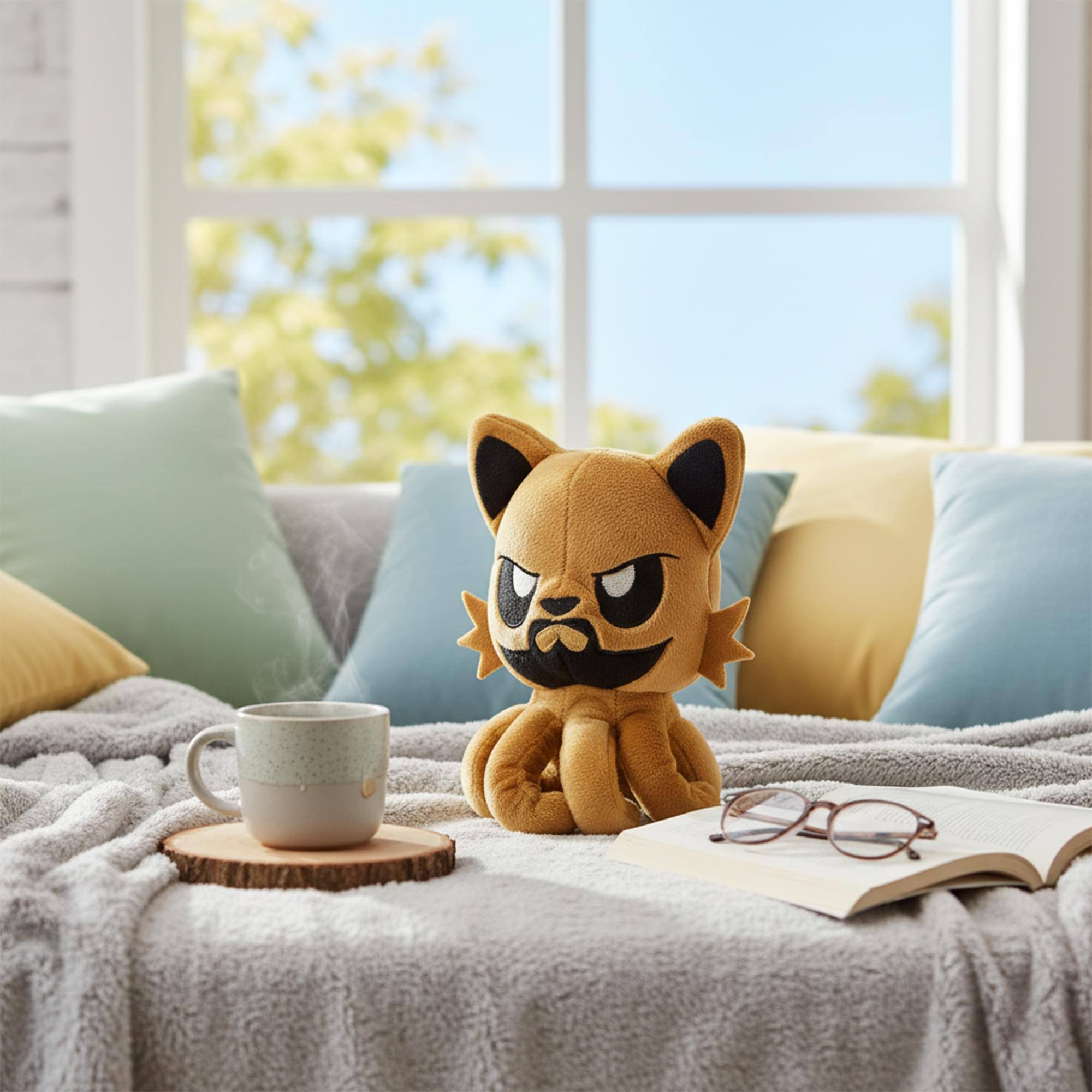 Alt View 2. Tentacle Kitty - Tentacle Kitty Campaign Critters Ruffian Little One Plush - Brown.