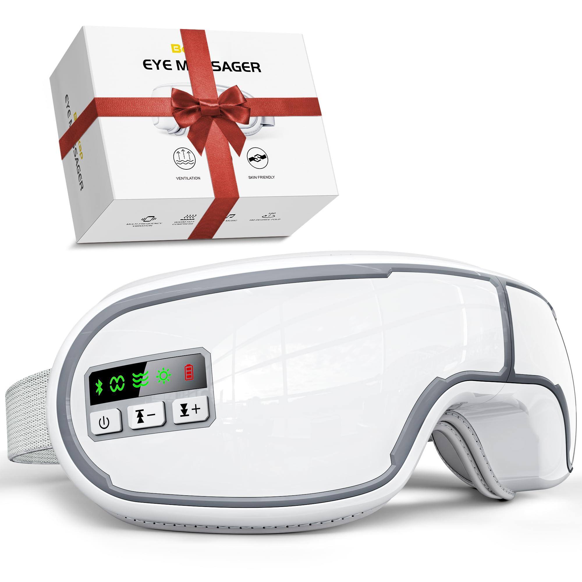 Live At Space - Heated Music Eye Massager Mask, 5 Modes 104-110°F, Foldable Travel Gift for Women Men, Relieves Dry Eyes & Strain - 642146669866