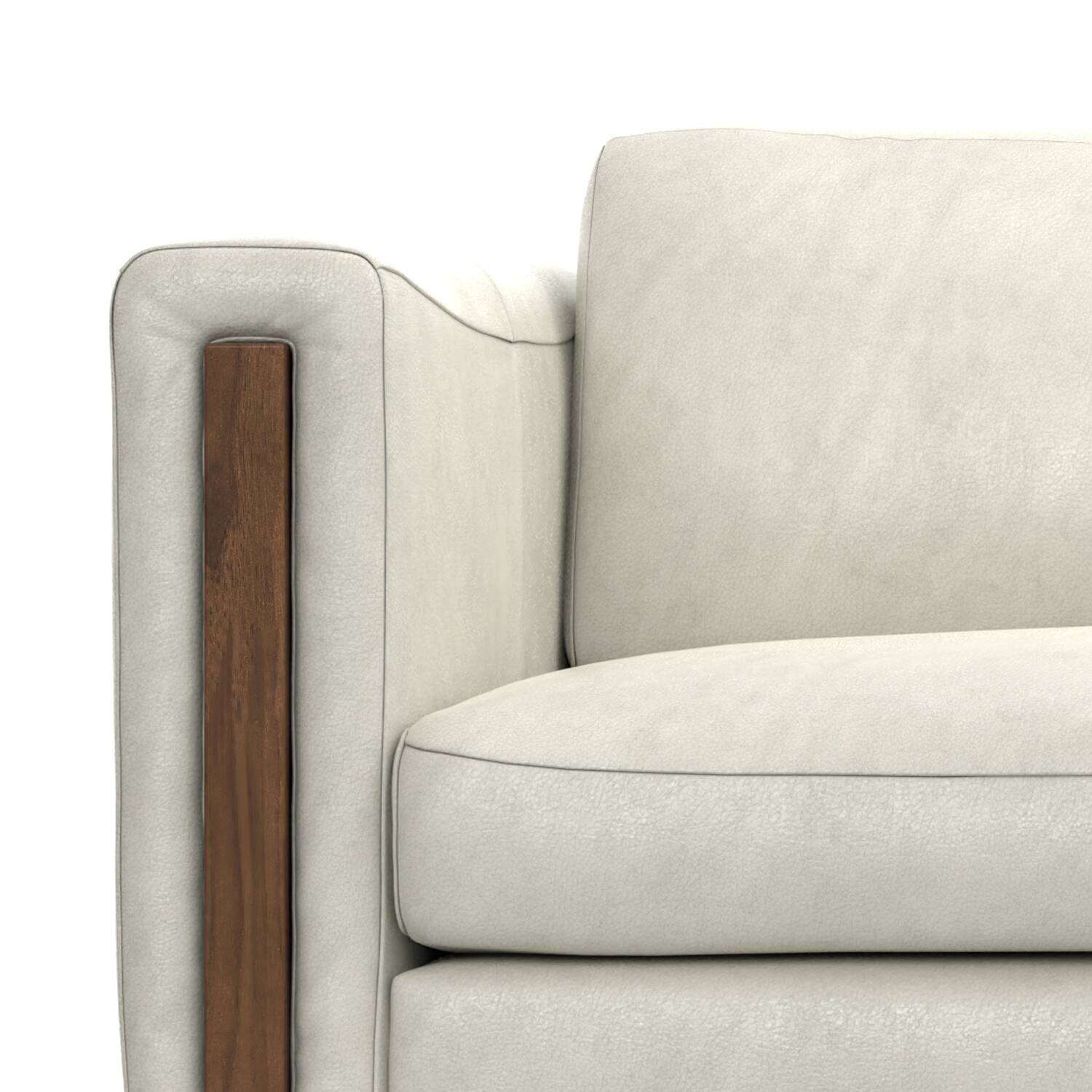 Alt View 6. Simpli Home - Richard Modern Contemporary 83 inch Wide Sofa in Light Smoke Grey Genuine Leather - Light Smoke Grey.