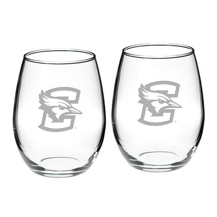 Front. Jardine - Creighton Bluejays 21oz. 2-Piece Stemless Wine Glass Set - Multicolor.
