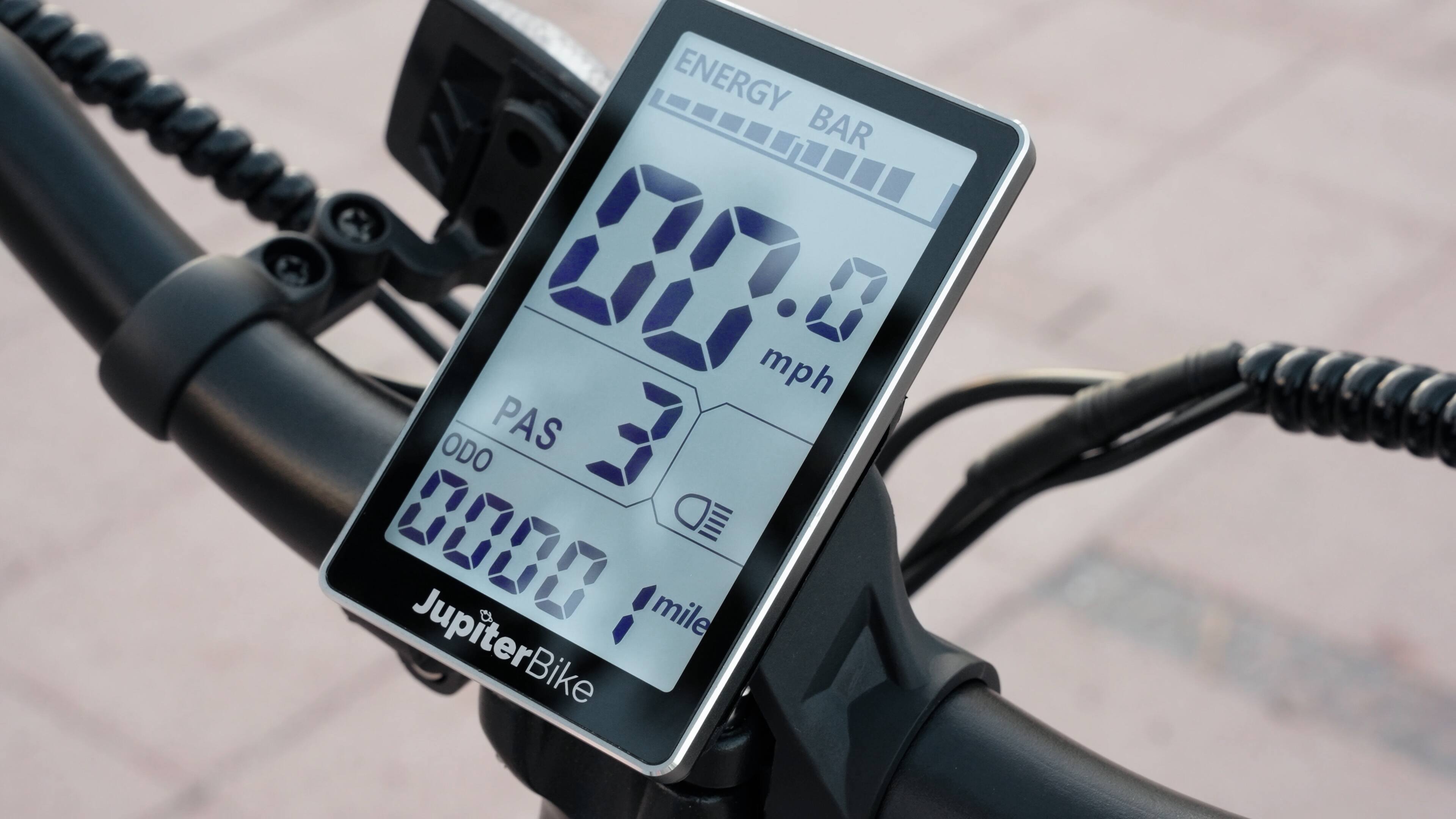 ENERGY BAR  
00.0 mph  

PAS 3  
ODO 0000 1 mile  

JupiterBike