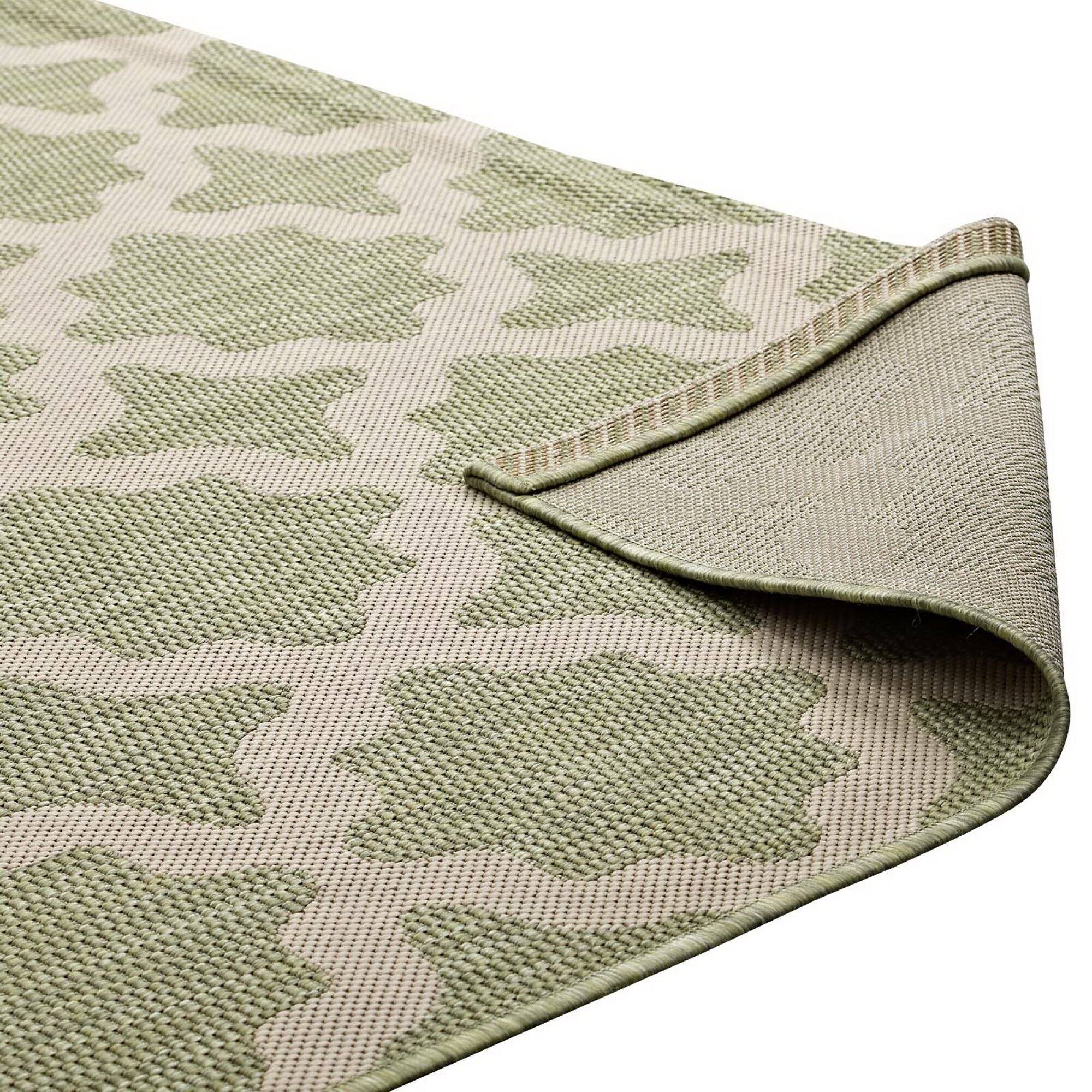 Alt View 4. Modway - Cerelia Moroccan Trellis Indoor and Outdoor Area Rug - Beige and Light Green.