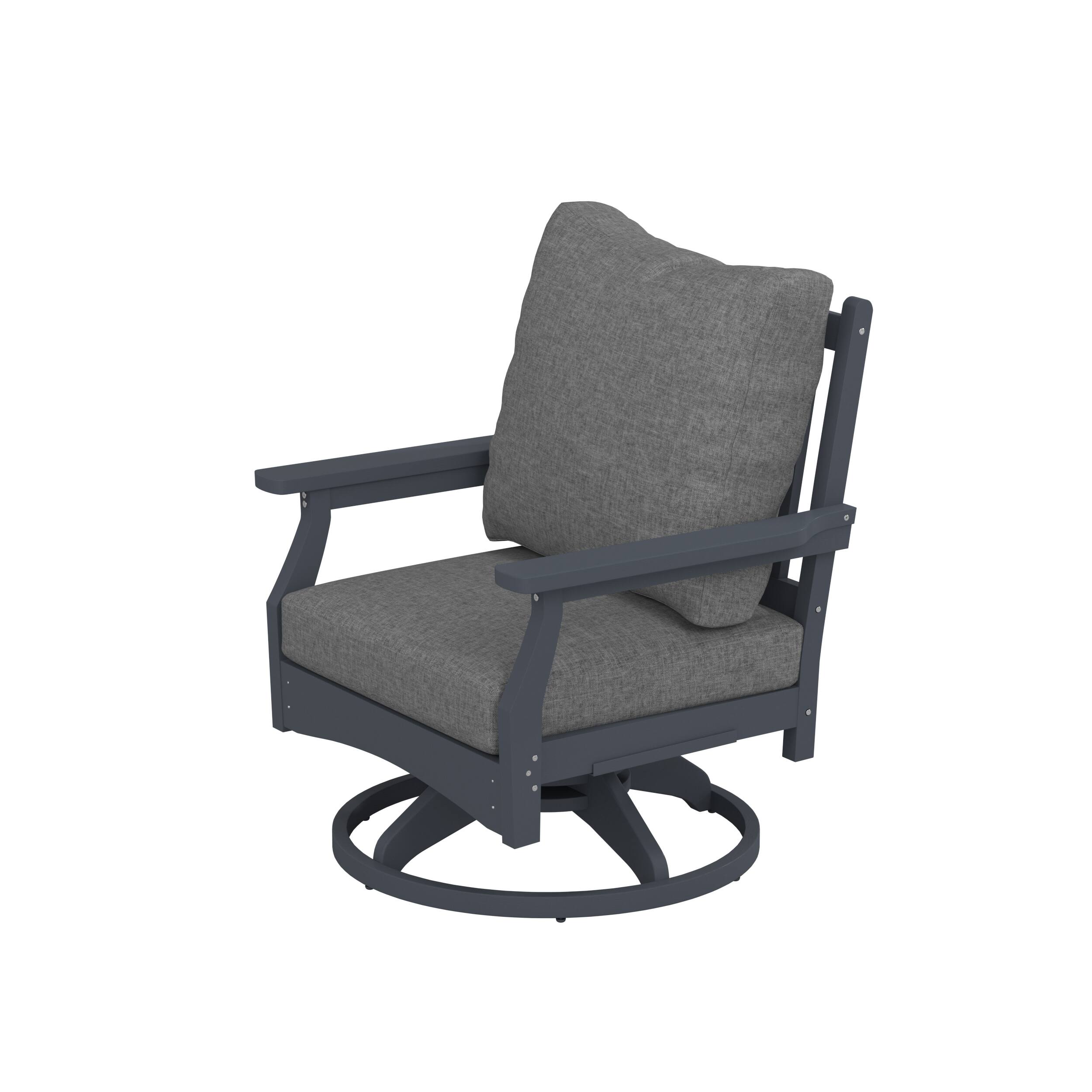 Back. LuXeo - Aspen Rock/Swivel Deep Seating Chairs-Gray/Gray Cushion (Set of 2) - Gray/Gray Cushion.