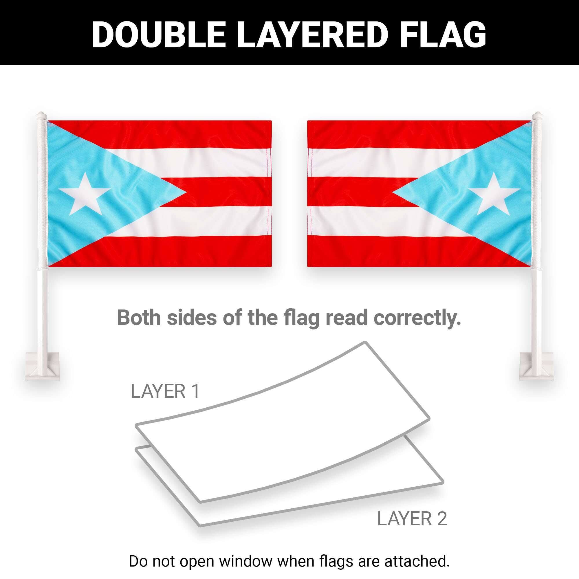 DOUBLE LAYERED FLAG  
Both sides of the flag read correctly.  
LAYER 1  
LAYER 2  
Do not open window when flags are attached.