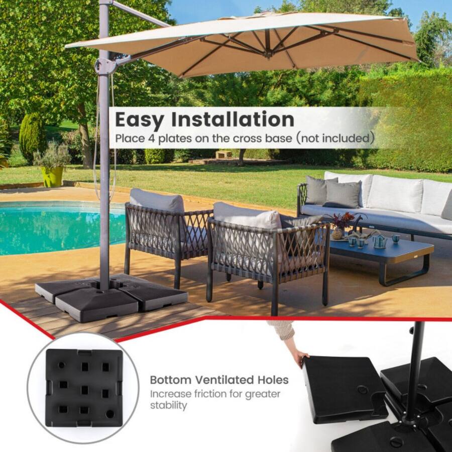 Stack Offsets Mondawe 4 Piece 20L Cantilever Offset Patio Umbrella Base Black - Best Buy