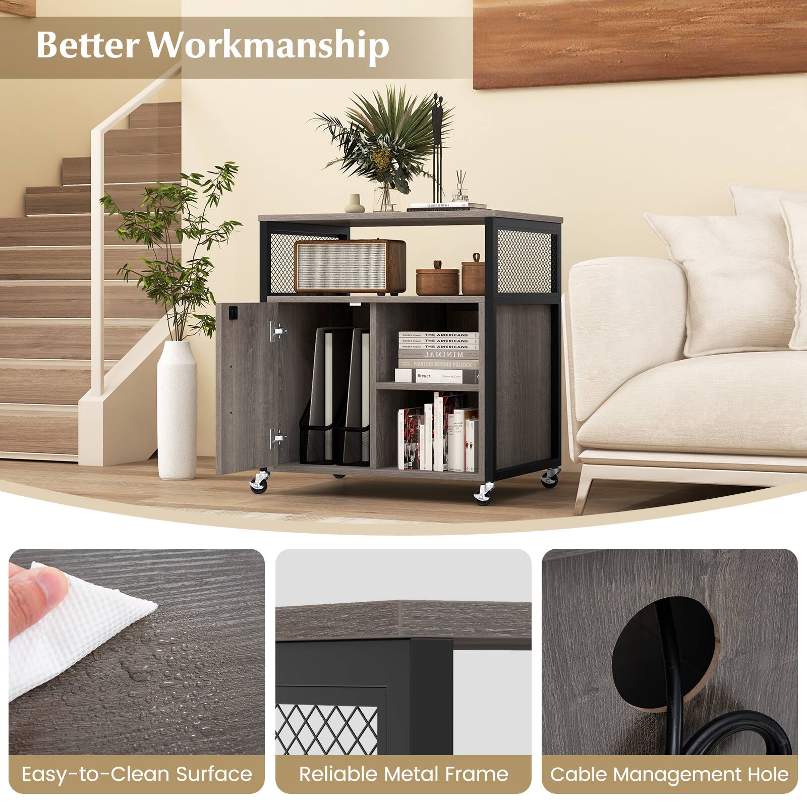 Better Workmanship

Easy-to-Clean Surface

Reliable Metal Frame

Cable Management Hole