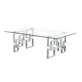Best Quality Furniture - tempered glass coffee table - Silver