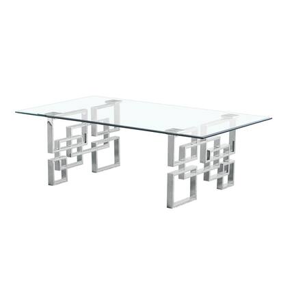 Front. Best Quality Furniture - Best Quality Furniture tempered glass coffee table - Silver.
