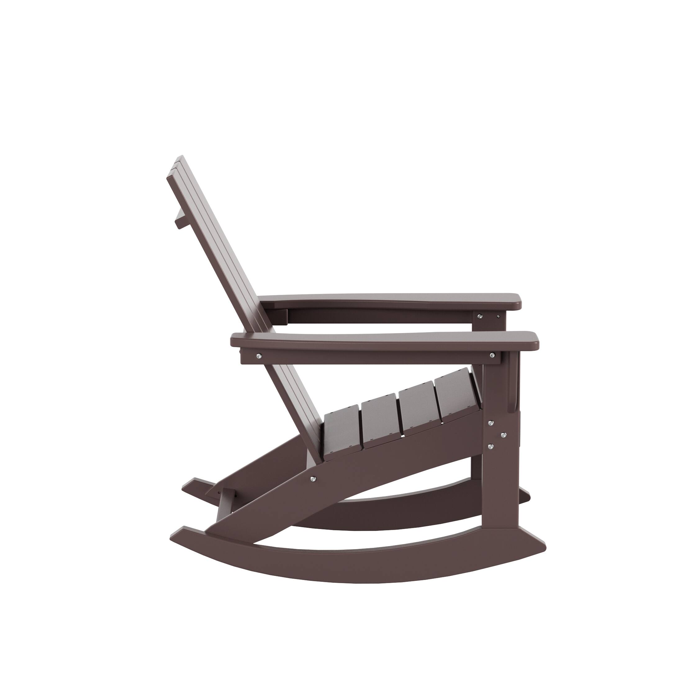 Back. WestinTrends - WestinTrends Ashore Outdoor Patio Modern Adirondack Rocking Chair - Dark Brown.