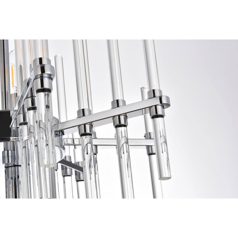 Alt View 3. Elegant Lighting - Sienna 17 inch crystal rod pendant in chrome - Chrome.