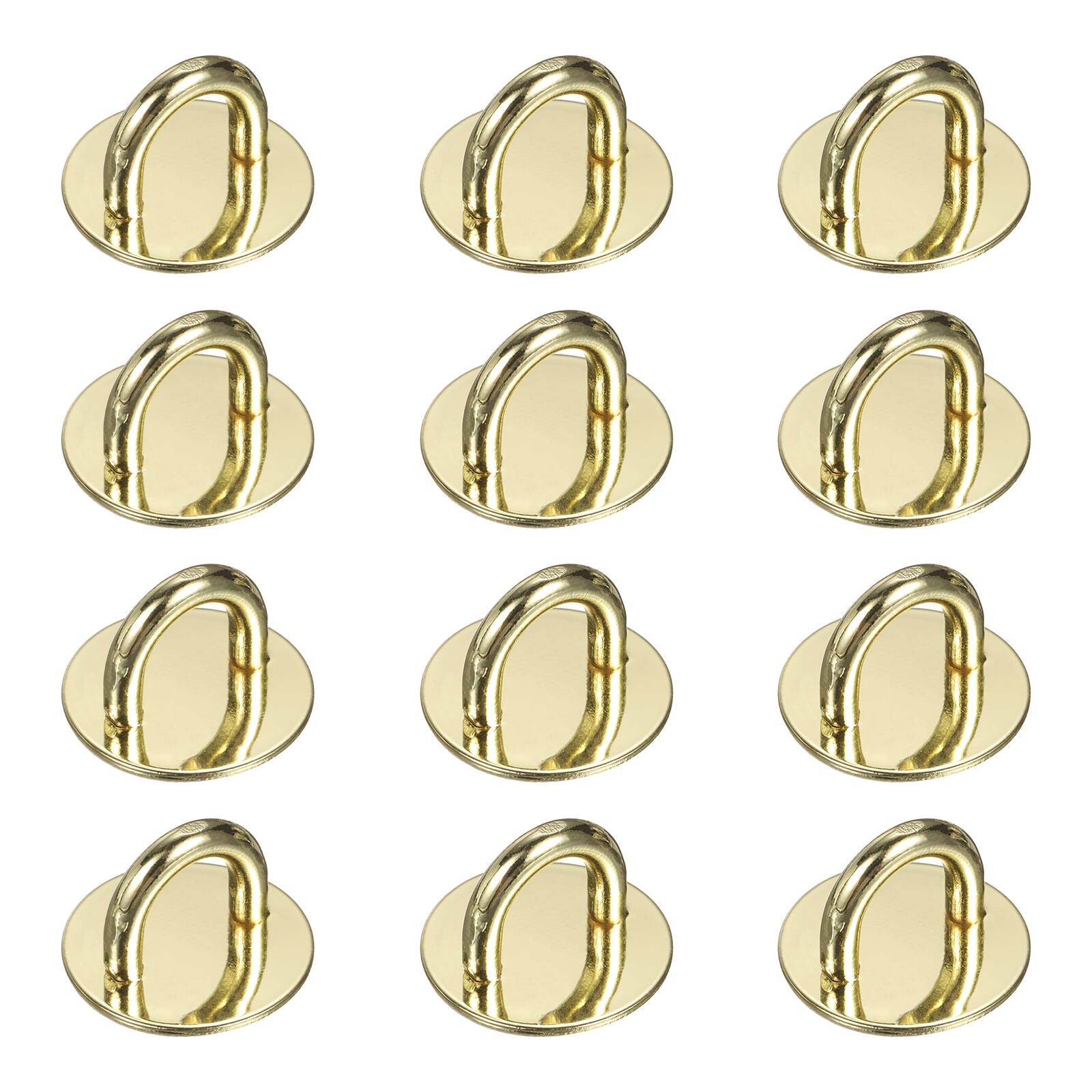 Unique Bargains - Metal Phone Charm Hook 0.7", 12pcs Adhesive Circle Shaped Finger Grip for Smartphones Keychain Tablet Case Accessories - Gold