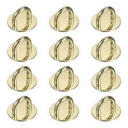 Unique Bargains - Metal Phone Charm Hook 0.7", 12pcs Adhesive Circle Shaped Finger Grip for Smartphones Keychain Tablet Case Accessories - Gold