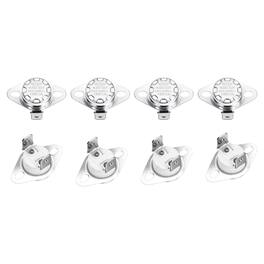 Unique Bargains - KSD301 Thermostat 155°C/311°F 16A Normally Open N.O Temperature Switch for Microwaves/Oven 8pcs Ceramic - Silver