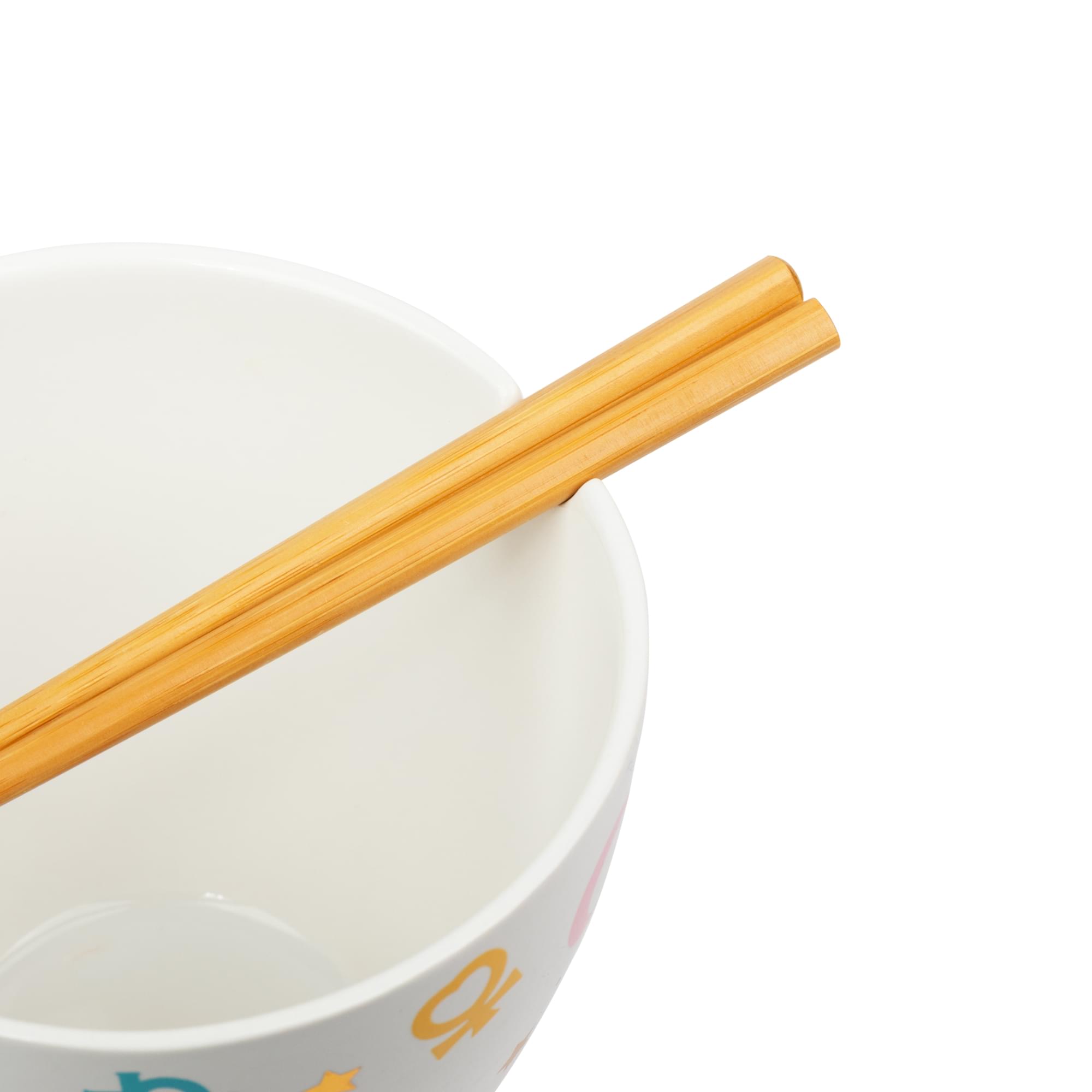 Alt View 10. Just Funky - Sailor Moon Symbols 16 Ounce Ramen Bowl with Chopsticks - White.