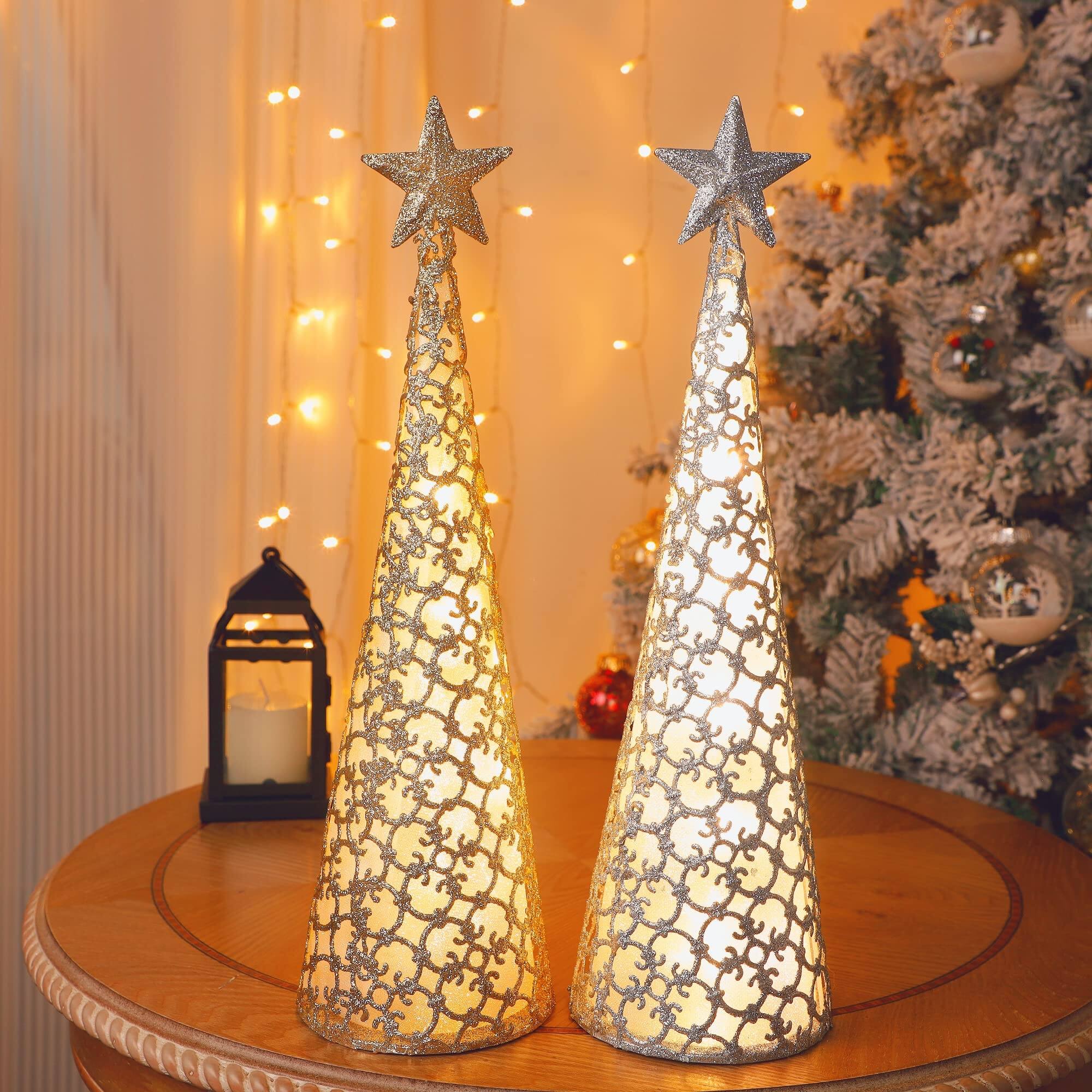 Alt View 6. NICHOLAS KLEIN - Lighted Christmas Table Decorations With Star And 10 Led Lights Operated Indoor Xmas Thanksgiving Holiday - Default.