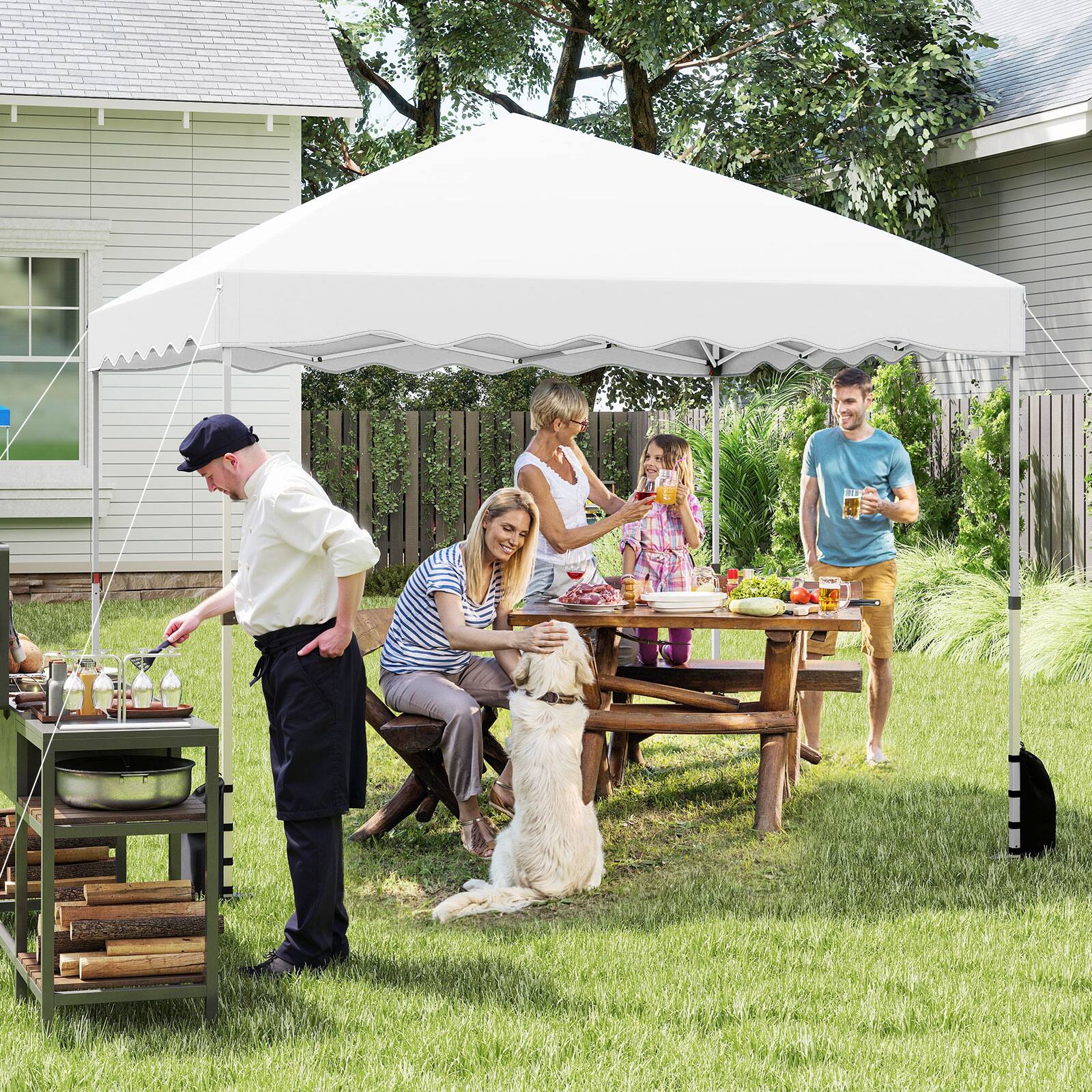 Alt View 4. Gymax - Gymax 10 X 10 FT Pop up Canopy Tent Portable Foldable Patio Shelter w/ Wheeled Bag White - White.