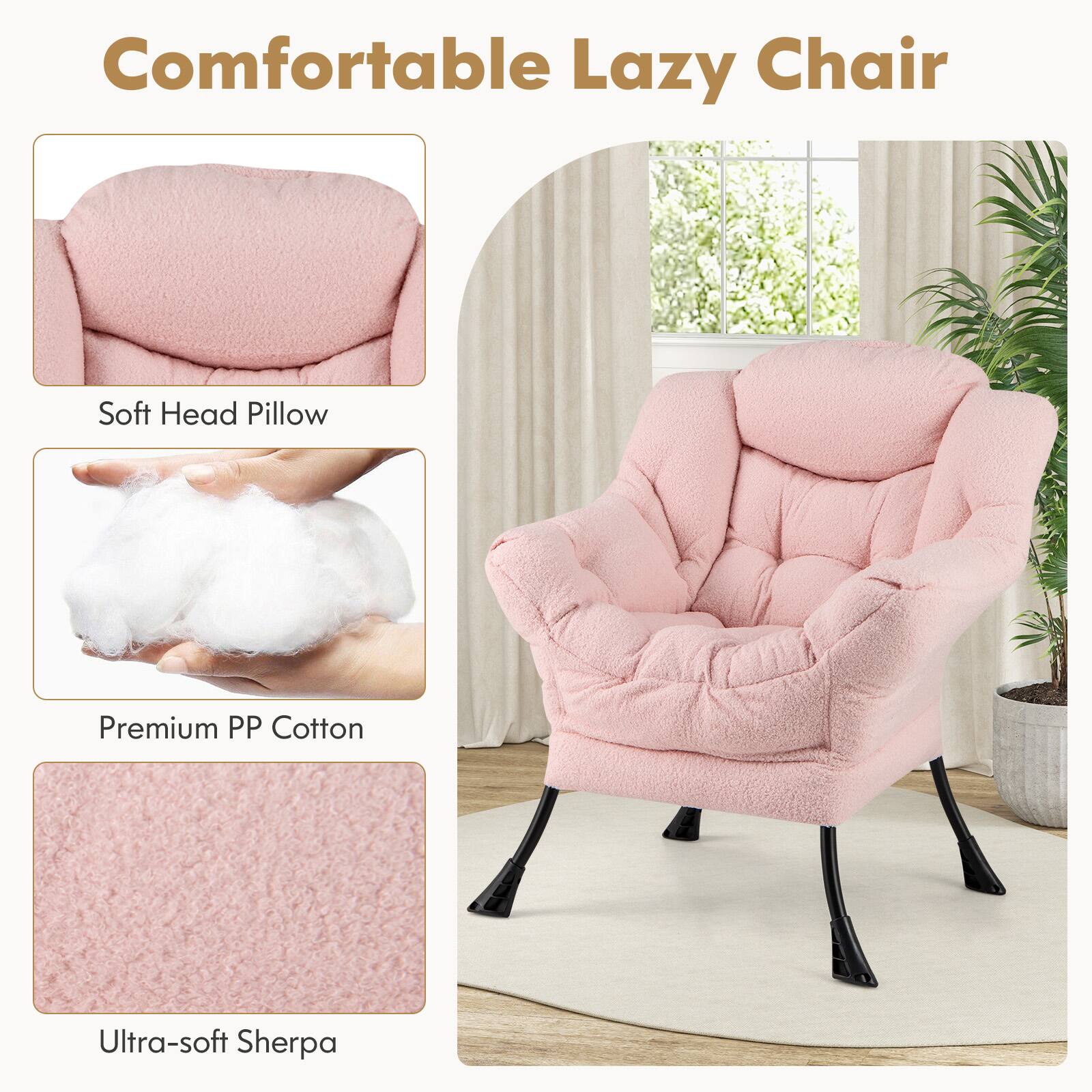 Comfortable Lazy Chair

Soft Head Pillow

Premium PP Cotton

Ultra-soft Sherpa