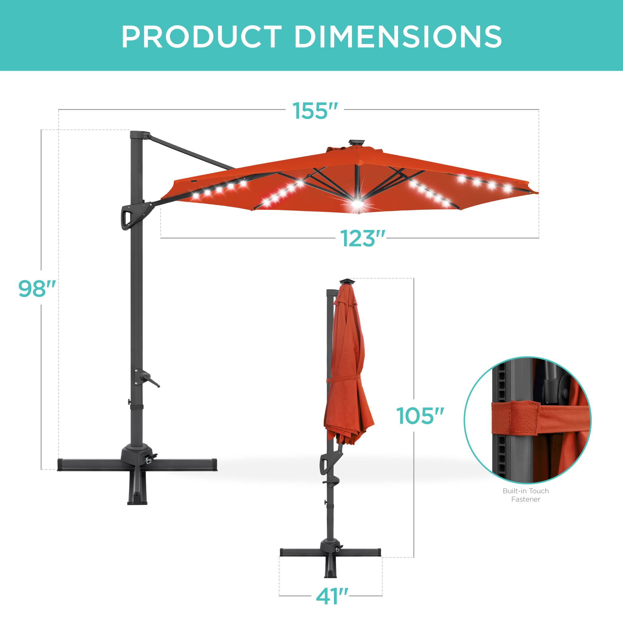 PRODUCT DIMENSIONS

- 155"
- 123"
- 98"
- 105"
- 41"

Built-in Touch Fastener