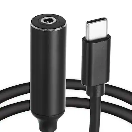 Front. Unique Bargains - 0.6FT USB C to DC 3.5x1.35mm PD Charging Cable, 5/9/20V 65W 3.25A, for Router, Camera, TV Box, Desk Lamp - Black.