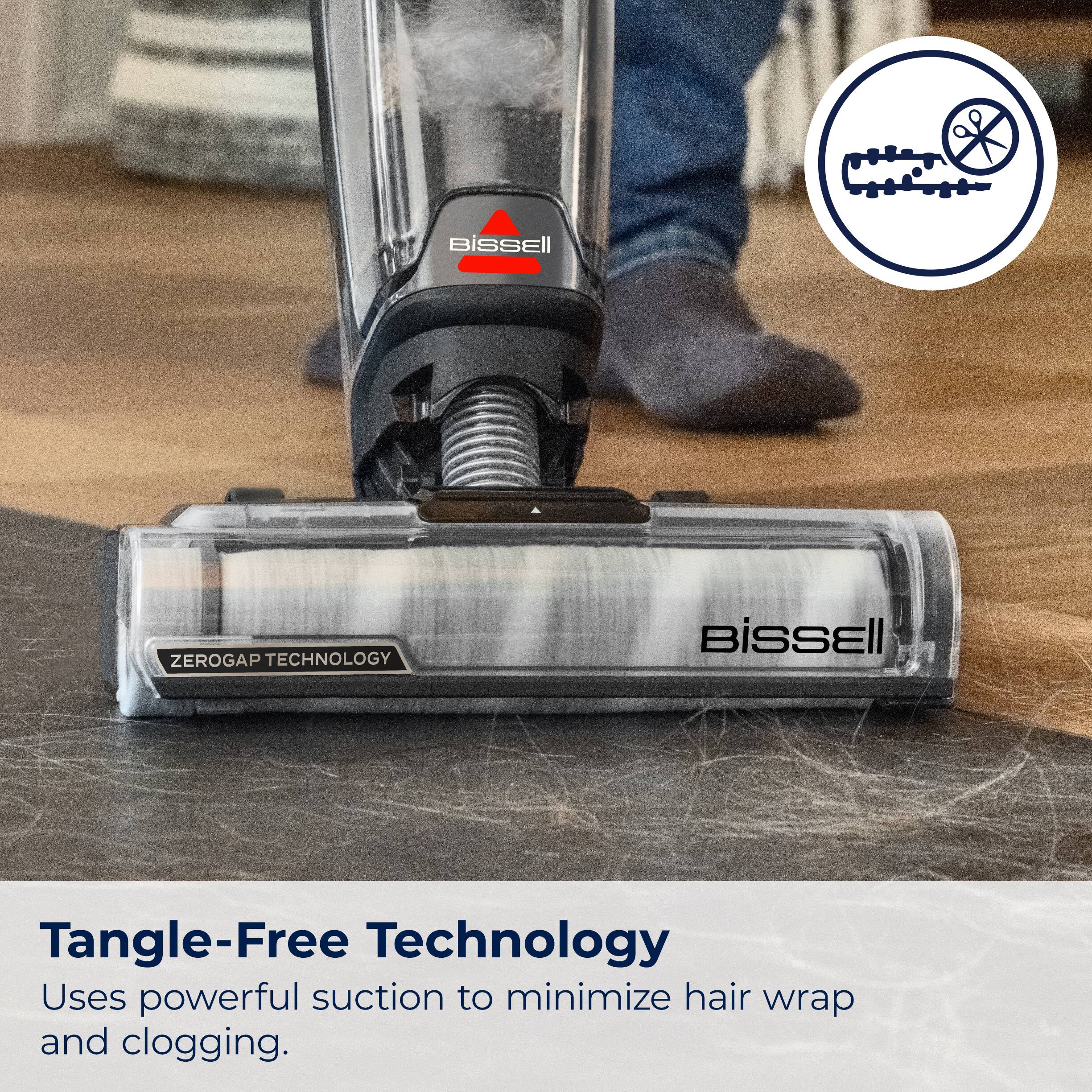 BiSSEll ZeroGap Technology uses powerful suction to minimize hair wrap and clogging.