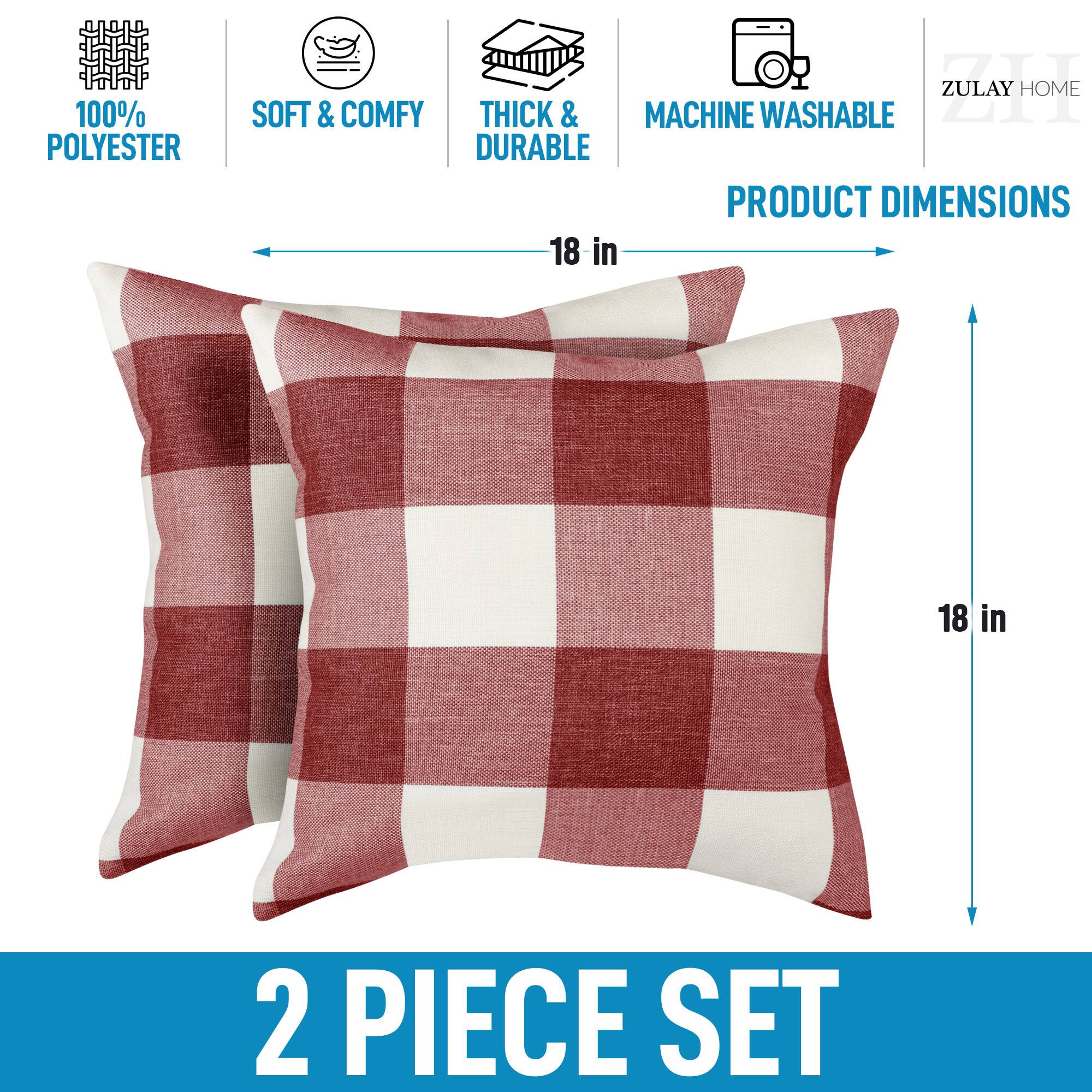 100% Polyester  
Soft & Comfy  
Thick & Durable  
Machine Washable  

Product Dimensions: 18 in x 18 in  

2 Piece Set  

Zulay Home