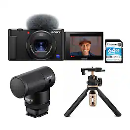 Sony - ZV-1 Camera for Content Creators and Vloggers Bundle