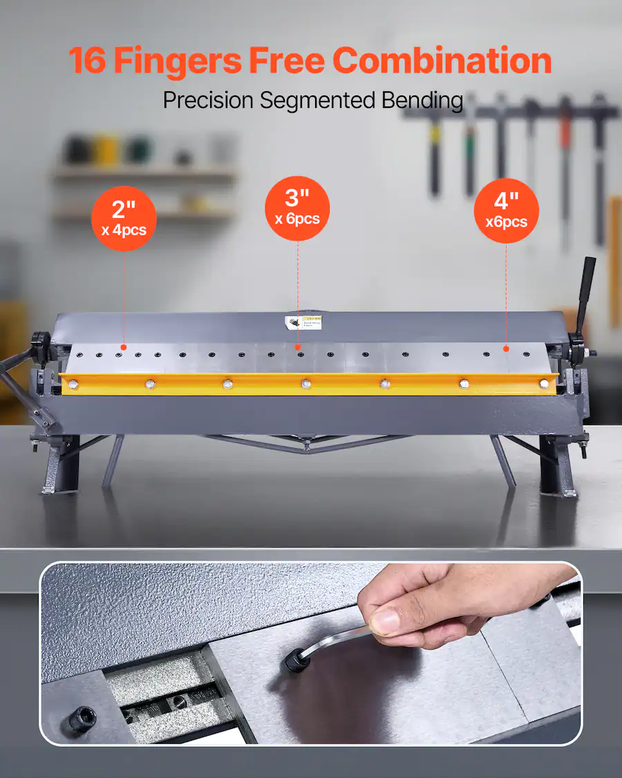 Max Pan Off VEVOR Box and Pan Brake, 50 in Sheet Metal Bending Brake,16 Gauge Mild ...