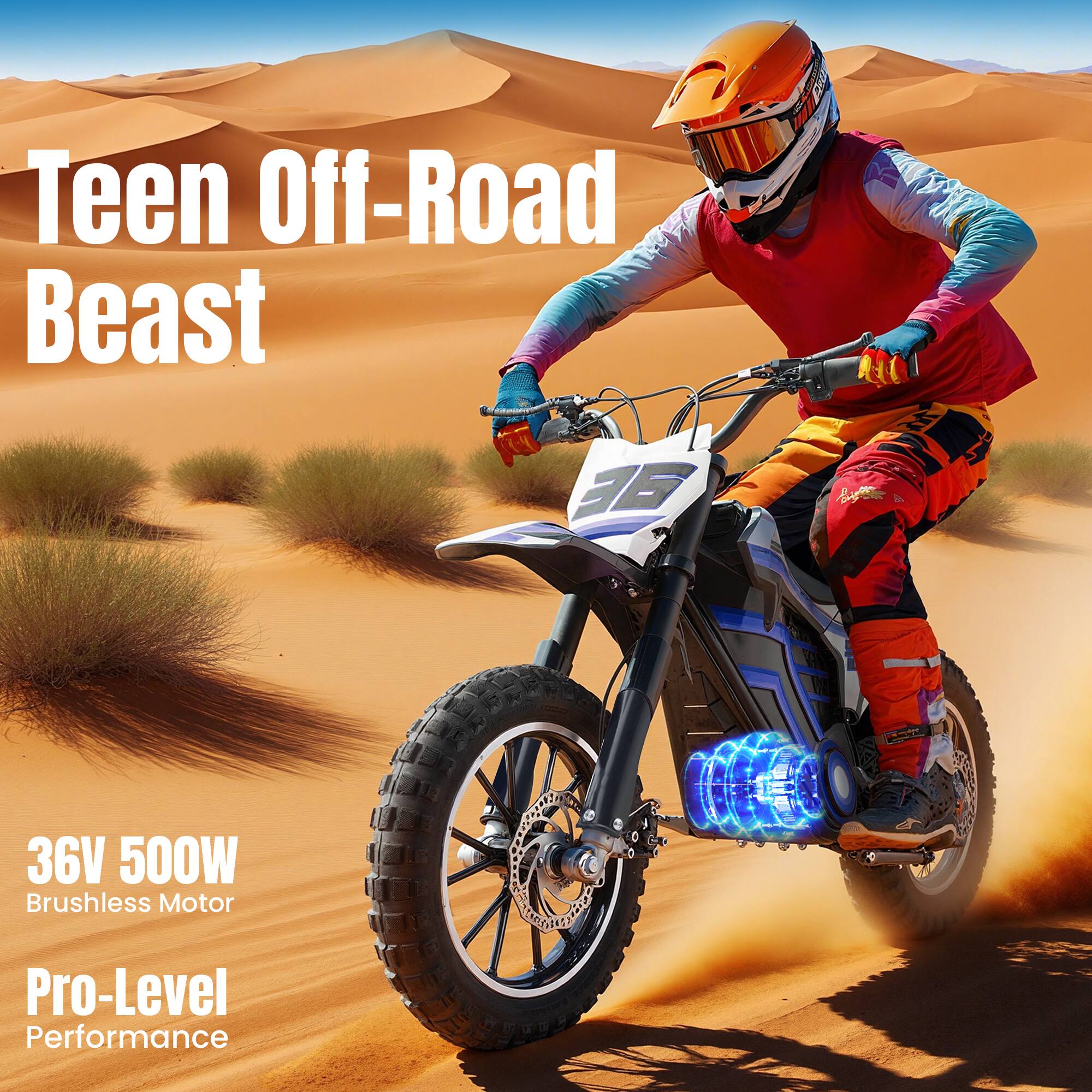 Teen Off-Road Beast  
FE  
36V 500W Brushless Motor  
Pro-Level Performance
