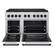 Angle. ZLINE - ZLINE Autograph 48 in. Paramount Gas Range with 8 DuoPro Burners & White Doors w/ Black Accents (PSGRZ-WM-48-MB) - Stainless Steel with White Matte Door.