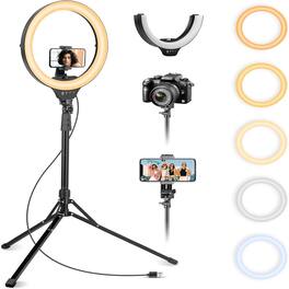 PARKER SLATER - 14" Selfie Ring Light with 62" Tripod Stand & Phone Holder, Dimmable LED Ring Light for Makeup, Video Recording, Photogr
