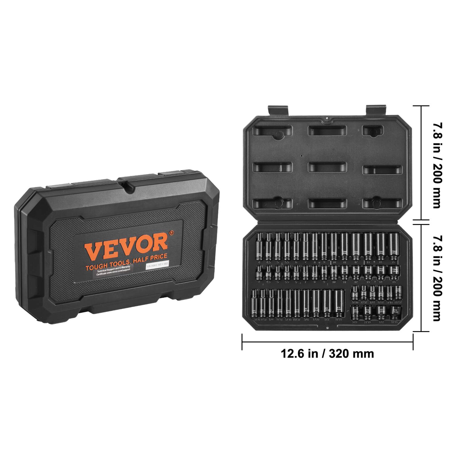 VEVOR TOUGH TOOLS. HALF PRICE - 7.8 in / 200 mm - 7.8 in / 200 mm - 12.6 in / 320 mm