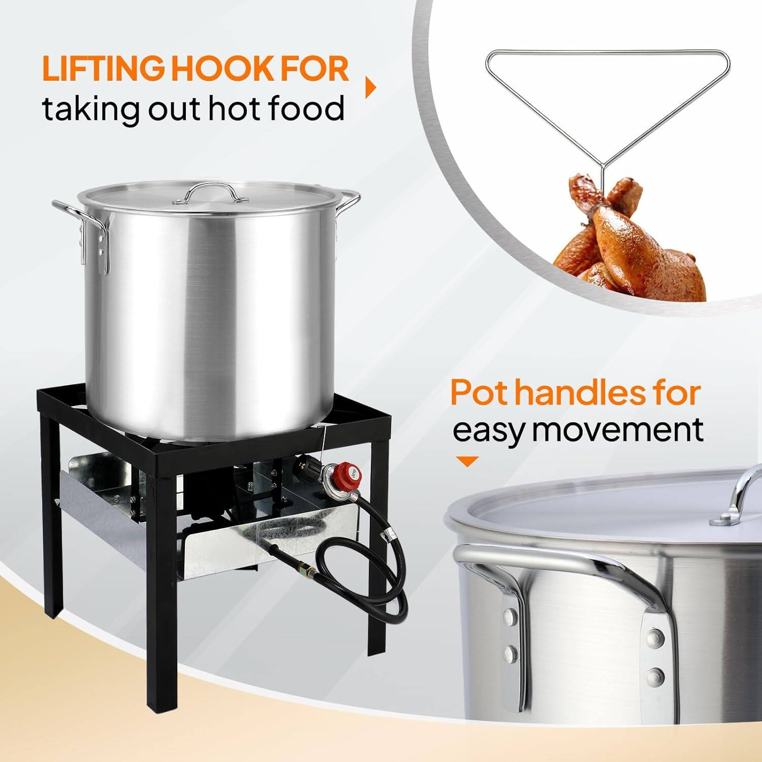 LIFTING HOOK FOR taking out hot food

Pot handles for easy movement