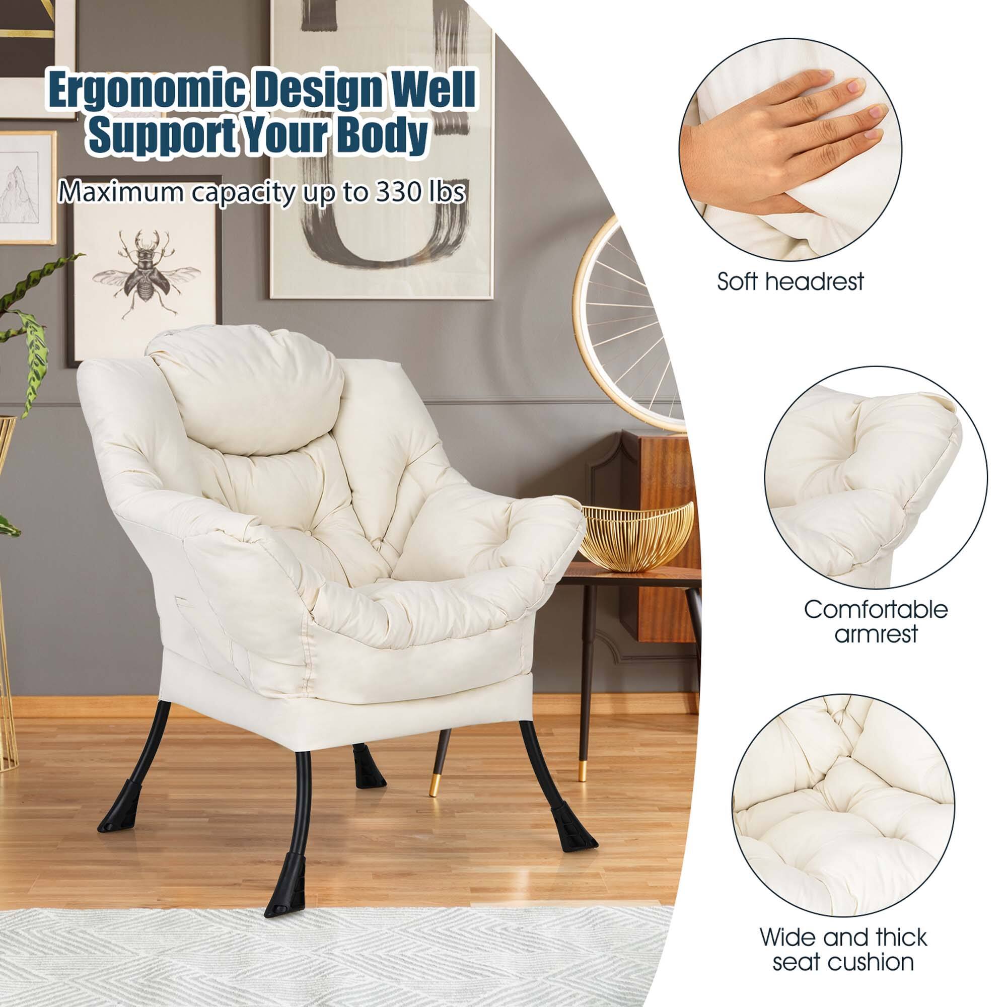 Ergonomic Design Well Support Your Body Maximum capacity up to 330 Ibs Soft headrest Comfortable armrest Wide and thick seat cushion